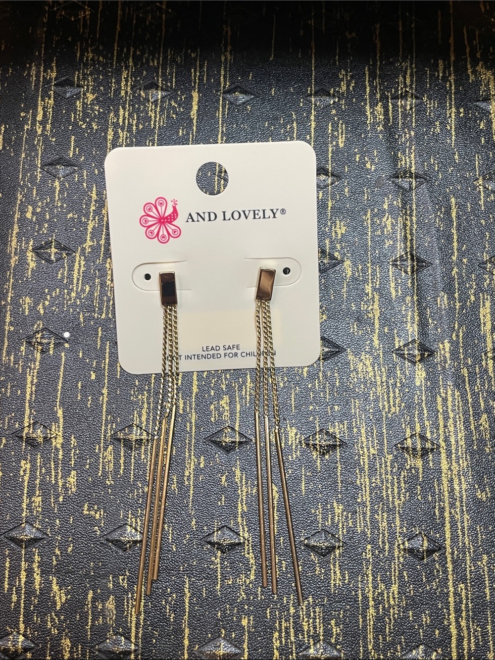 And Lovely Gold Linear Multi-Chain Drop Earrings